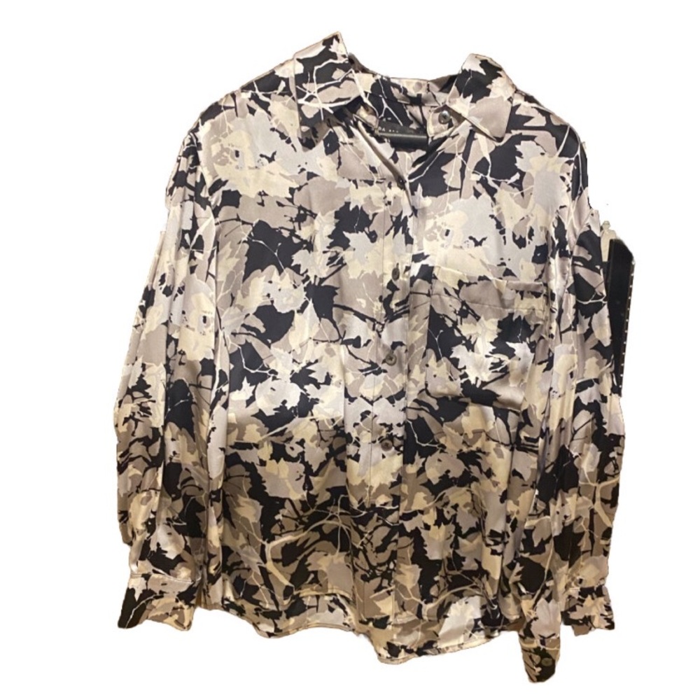 Ellen Tracy Silk Patterned Blouse